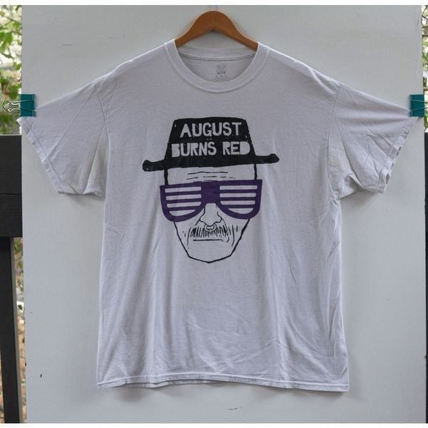 August Burns Red Heisenberg Breaking Bad T-Shirt White Size XL **THRASHED**