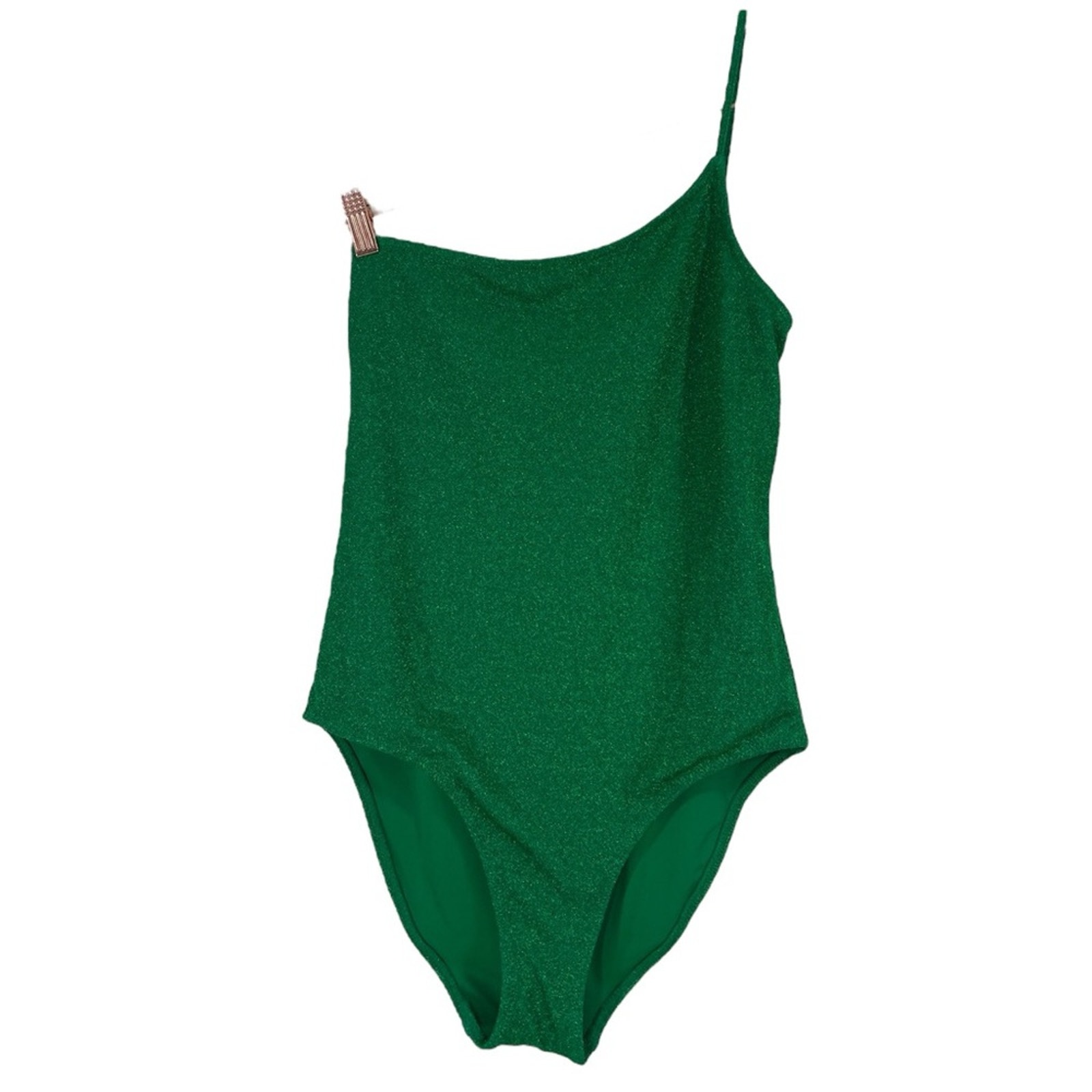 Good American 90s Hot metallic green one shoulder One Piece swimsuit 3 L