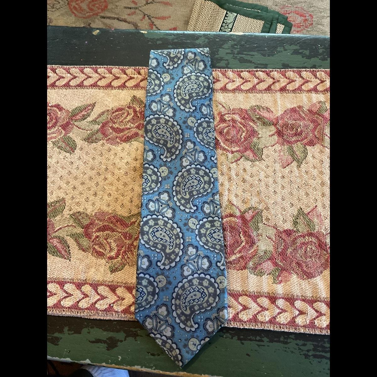 Giorgio Armani Silk Tie - Blue Paisley Pattern