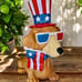 Stars & Stripes LARGE Dachshund July 4th Uncle Sam Patriotic 14” Figurine NWT