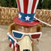 Stars & Stripes LARGE Dachshund July 4th Uncle Sam Patriotic 14” Figurine NWT
