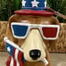Stars & Stripes LARGE Dachshund July 4th Uncle Sam Patriotic 14” Figurine NWT