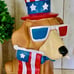 Stars & Stripes LARGE Dachshund July 4th Uncle Sam Patriotic 14” Figurine NWT