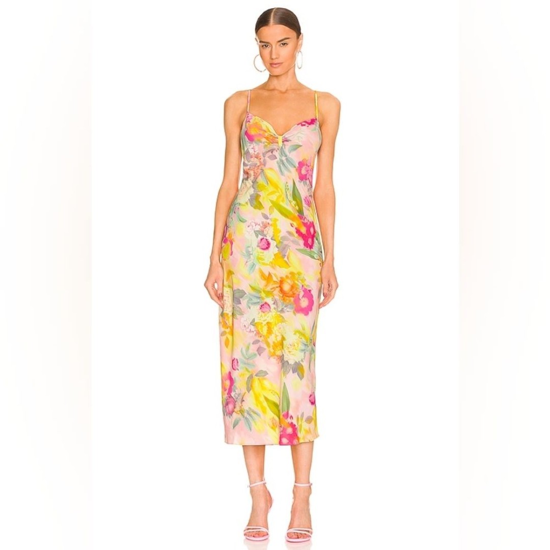 NWT LE SUPERBE BESSETTE SLIP DRESS IN MELTING LEMONS SIZE 2