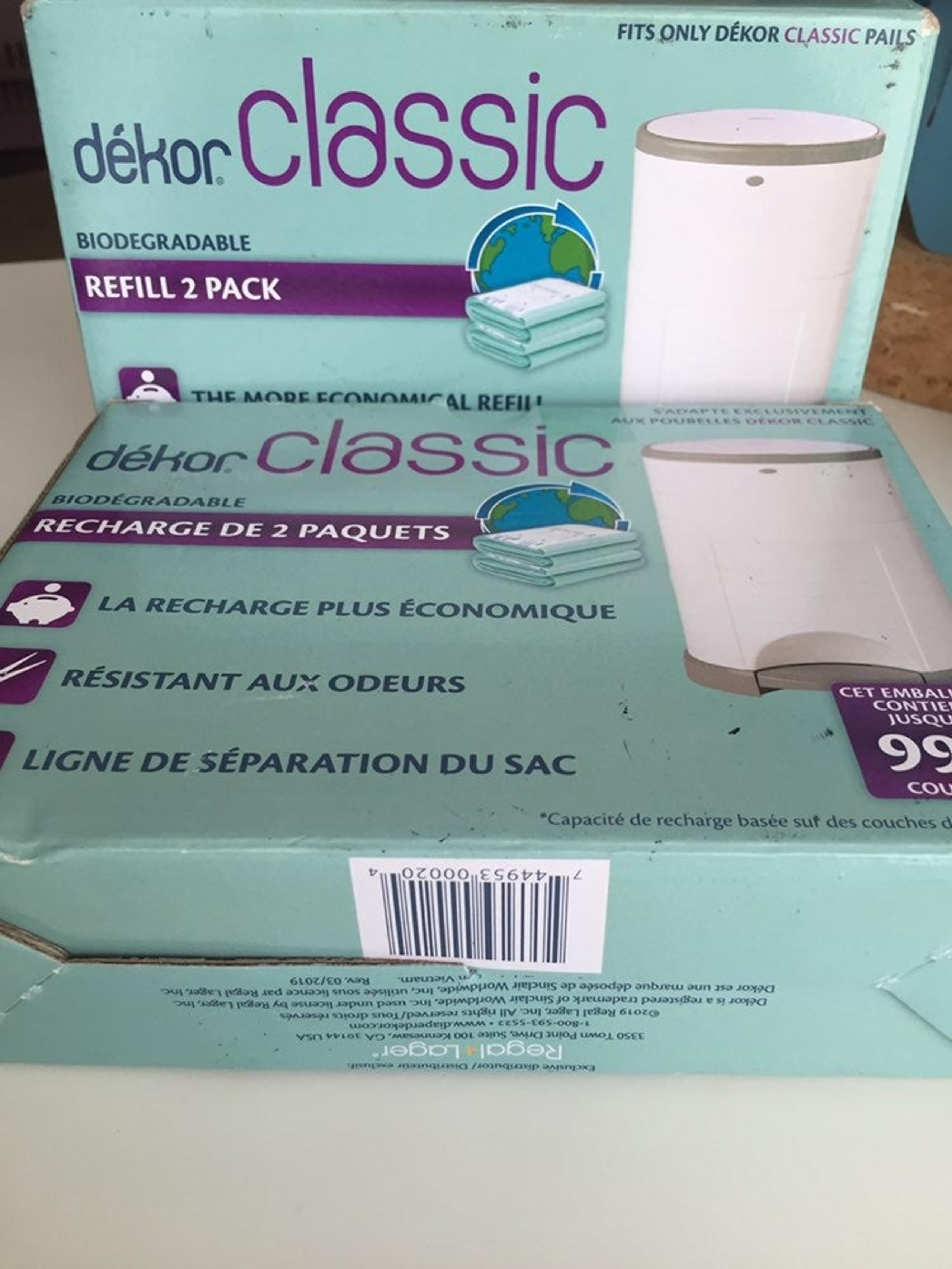(2) Dekor Classic Diaper Pail Biodegrada