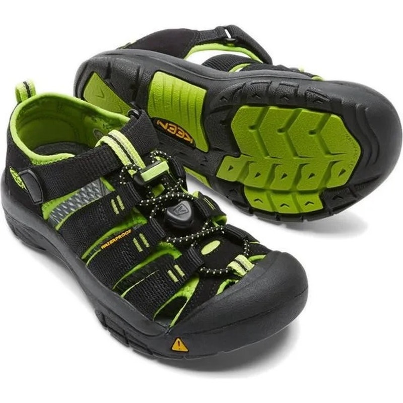 Keen Newport H2 Sandals Quick Dry Adventure Black Lime Green Big Kids Size 6