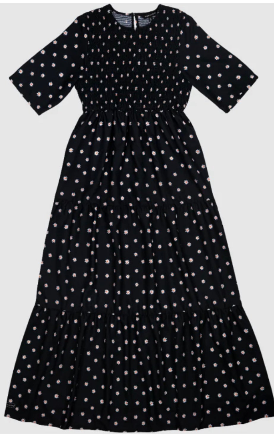 NWT-SIMPLY SOUTHERN COLLECTION - SIMPLY SHIRRED DRESS, DAISY, Black, Size Large