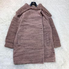 【Excellent Condition】EPOCA Melange Boucle Coat with Big Collar, Size 40