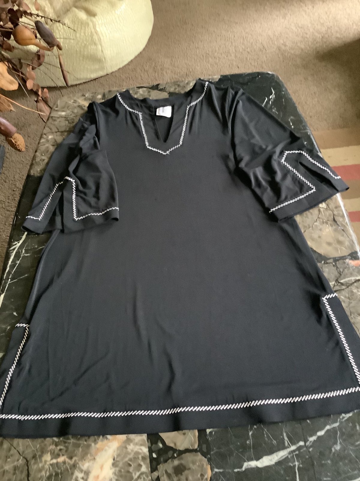 Miraclesuit estilo black beach tunic dress coverup size M