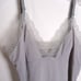 Eres Sz 12 Gray Crochet Lace Trim Satin Adjustable Strap Mini Skip Cami Nightie