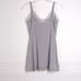 Eres Sz 12 Gray Crochet Lace Trim Satin Adjustable Strap Mini Skip Cami Nightie
