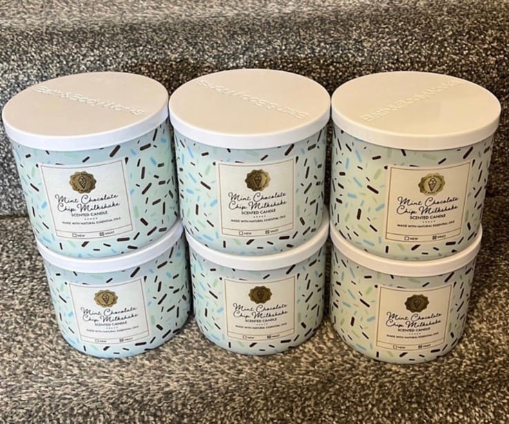 Mint chocolate chip milkshake candles
