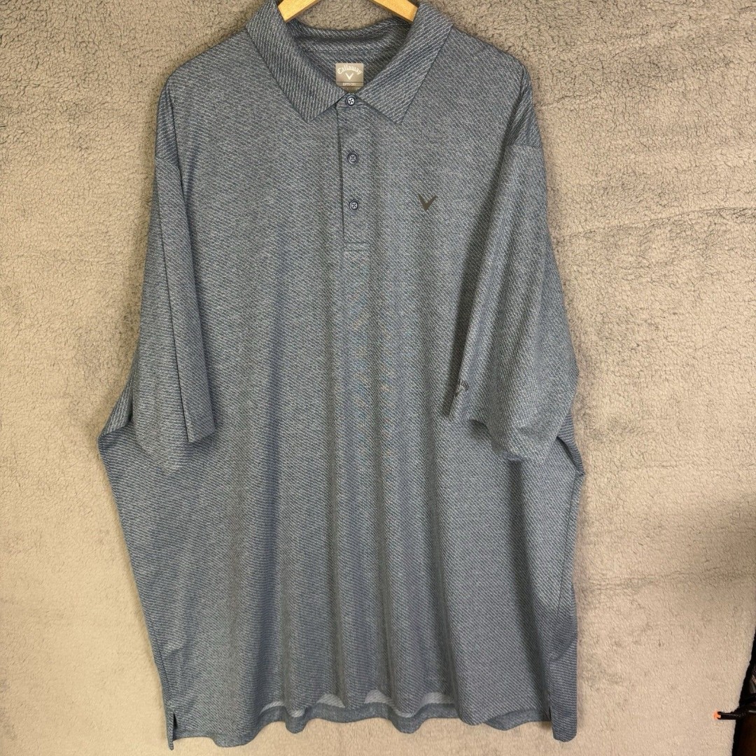 Callaway Shirt Mens 4XLT Blue Polo Short Sleeve Opti-Dri Golf Stretch