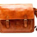 DOUBLE SNAP & LOCK VINTAGE LARGE LEATHER MESSENGER BAG - WHISKEY