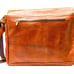 DOUBLE SNAP & LOCK VINTAGE LARGE LEATHER MESSENGER BAG - WHISKEY