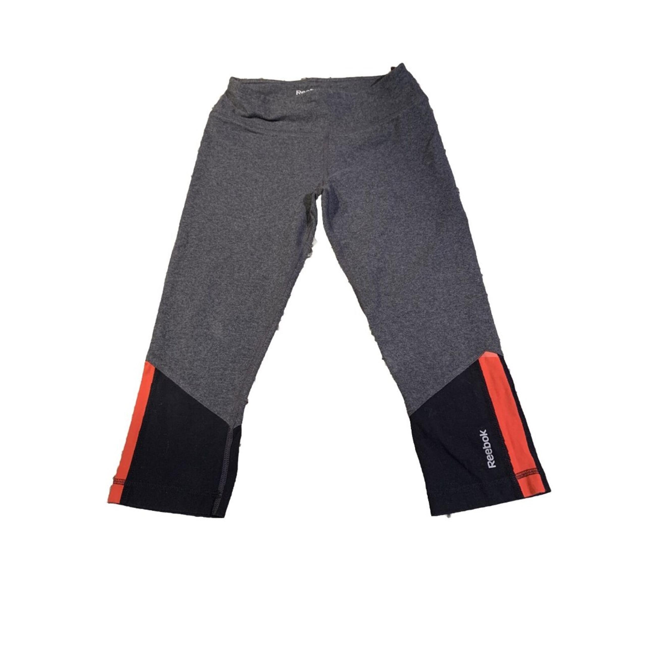 Reebok Crop Leggings Grey, Black, Red Athletic Activewear Pants Women's sz S