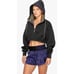 MIZUNO WOMEN'S REPUTATION RONDA ROUSEY CROPPED HOODIE BLACK SIZE MEDIUM