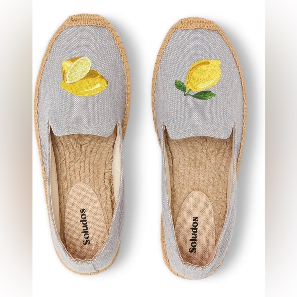 Soludos Gray Lemon Espadrilles