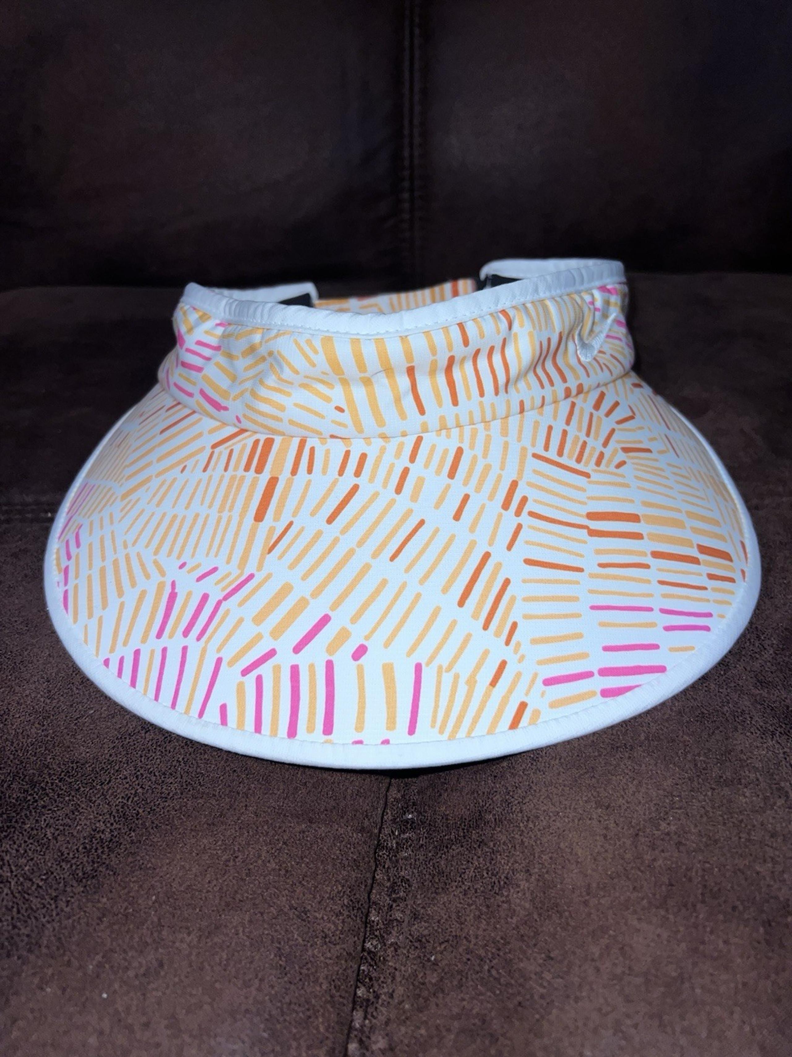 Nike Golf Woman's Visor Strap Back Large Bill Logo Visor Adjustable Hat Cap