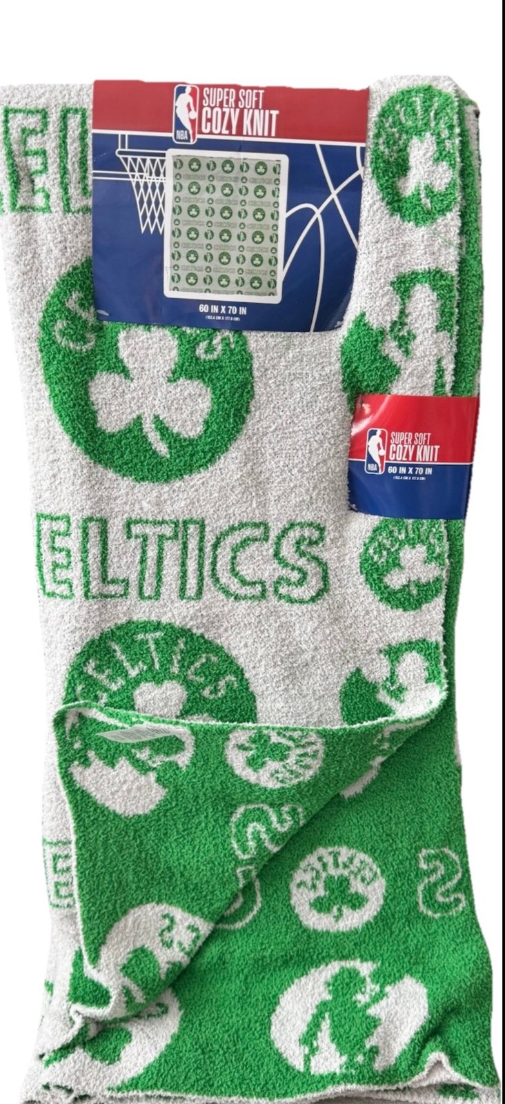 OVERSIZED PLUSH REVERSIBLE NBA BOSTON CELTICS BLANKET HOME & AWAY NEW