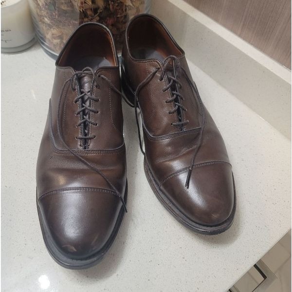 Allen Edmonds Boardroom Black Leather Oxfords Dress Shoes Cap Toe Men Size 10 D
