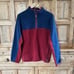 Men's J. Crew Small Nordic All Weather Quarter Zip Pullover Sweater Red Blue