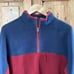 Men's J. Crew Small Nordic All Weather Quarter Zip Pullover Sweater Red Blue