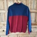 Men's J. Crew Small Nordic All Weather Quarter Zip Pullover Sweater Red Blue
