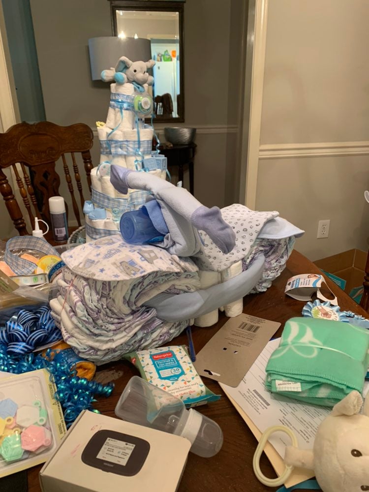Motorcycle diaper cake