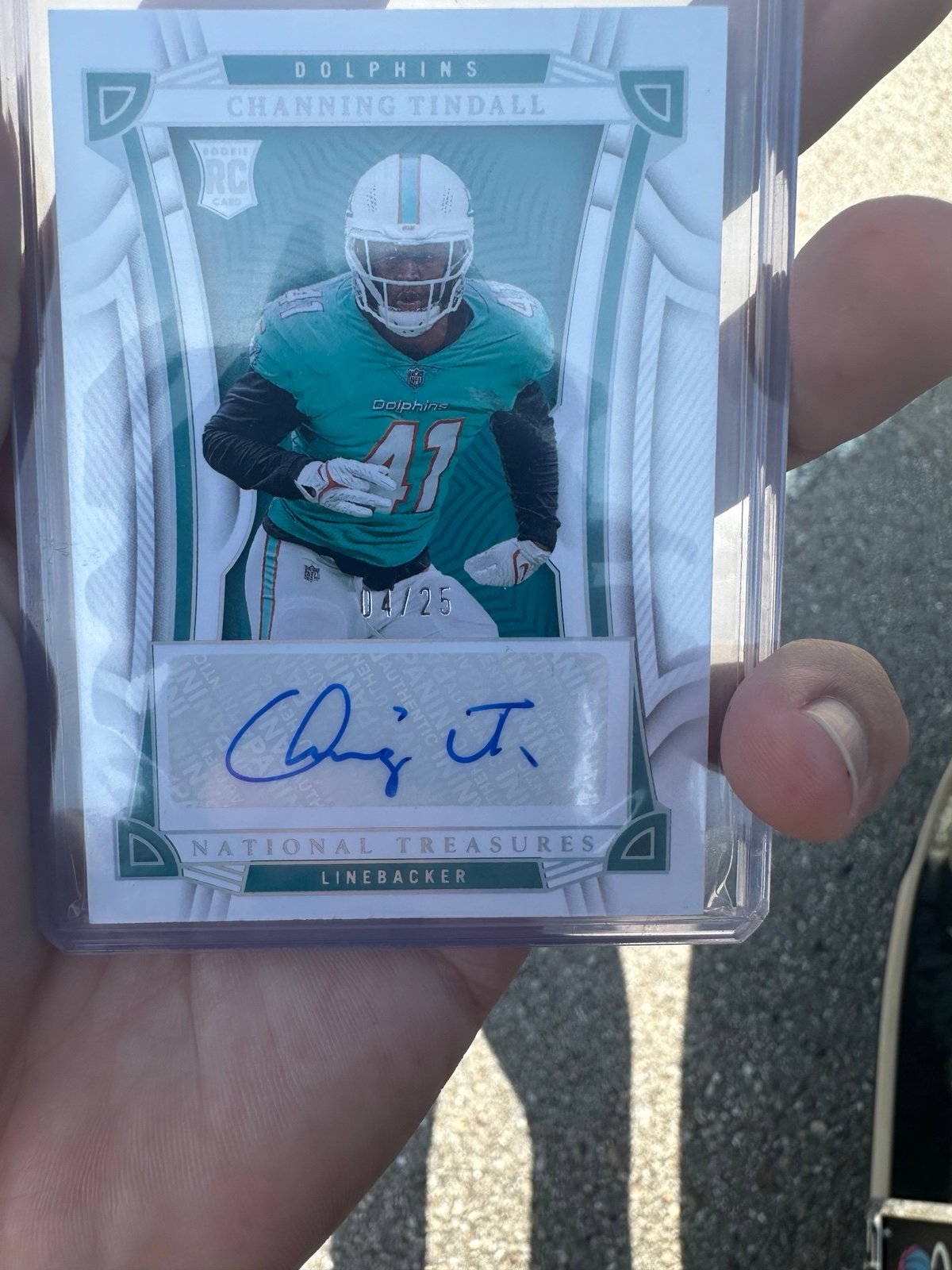 2022 National Treasures Dolphins Rookie Channing Tindall Auto /25
