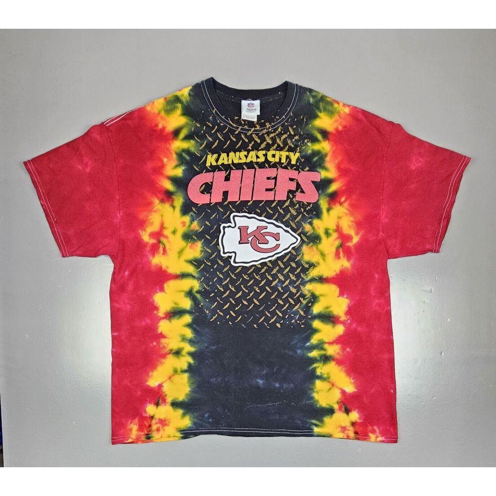 Kansas City Chiefs T-Shirt Mens 2XL. Retro Tie Dye NFL Team Apparel Football.
