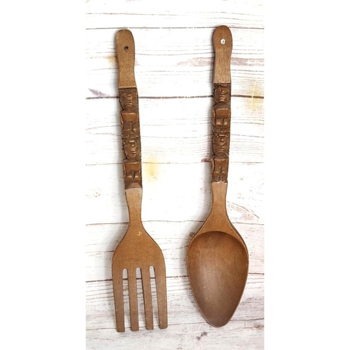 Retro Wooden Kitchen Wooden Carved Exclusive Tiki Design Home Decor Wall Art
