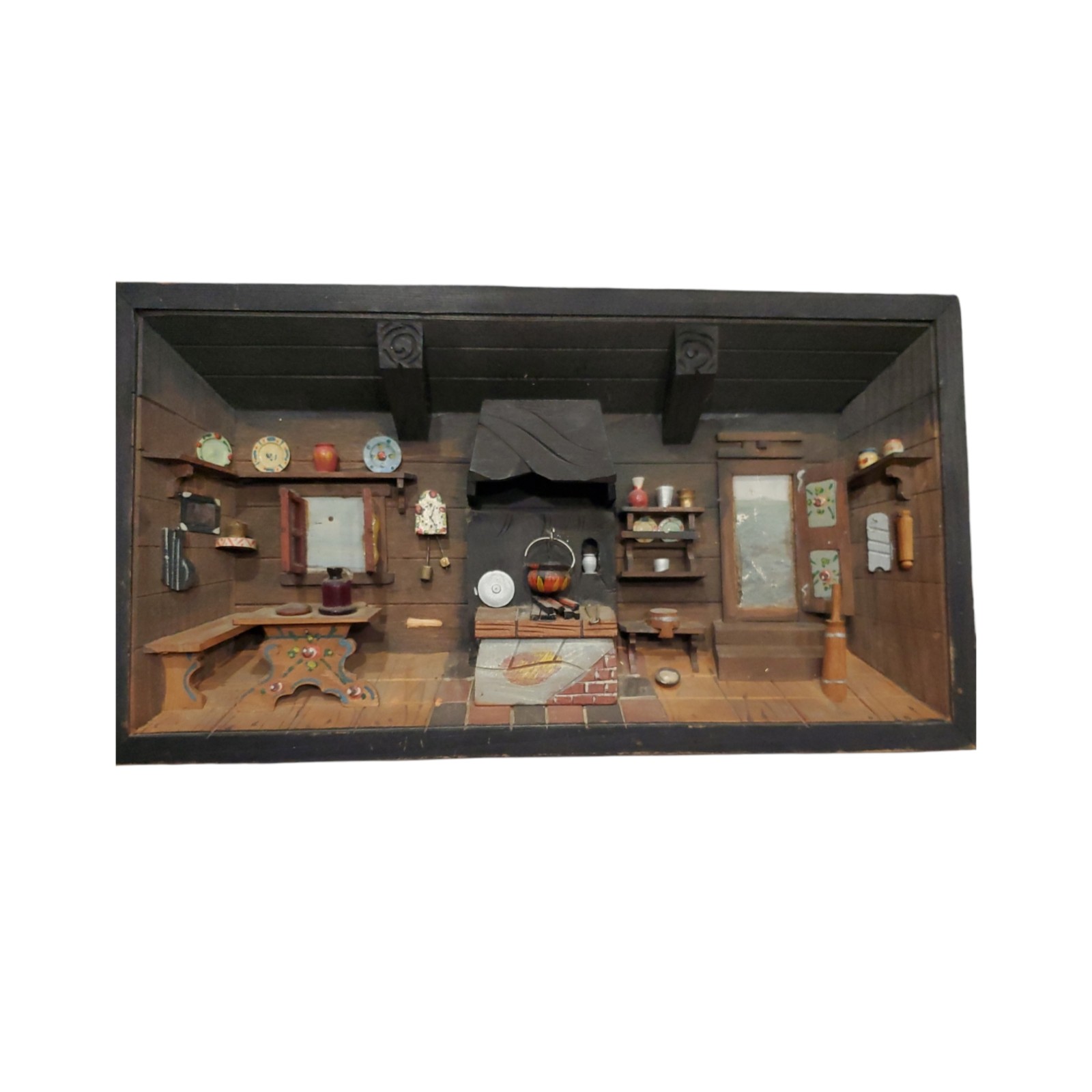 Vintage D'indri Shadowbox 3D Diorama