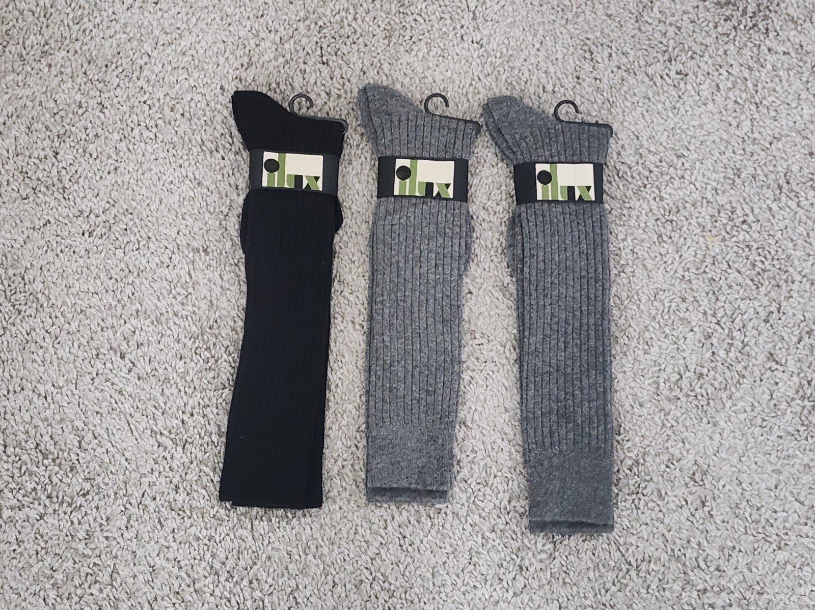 Ilux NIP FILI Cashmere Rib Knee Highs Lot of 3 2 Slate & 1 Black