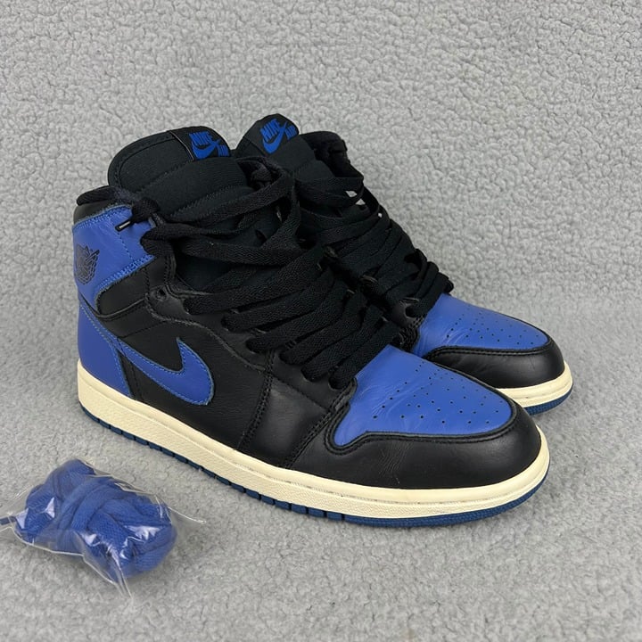 Jordan 1 High Royal Men 8.5 Shoe Black Blue White Nike Air Retro OG 2013 Sneaker