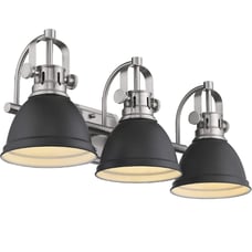 Emliviar 3-Light Bathroom Vanity Light Fixture, Black Finish with Metal Shade, 4