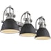 Emliviar 3-Light Bathroom Vanity Light Fixture, Black Finish with Metal Shade, 4