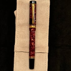 Parker Duofold Rollerball Pen Maroon Marble & Gold Trim