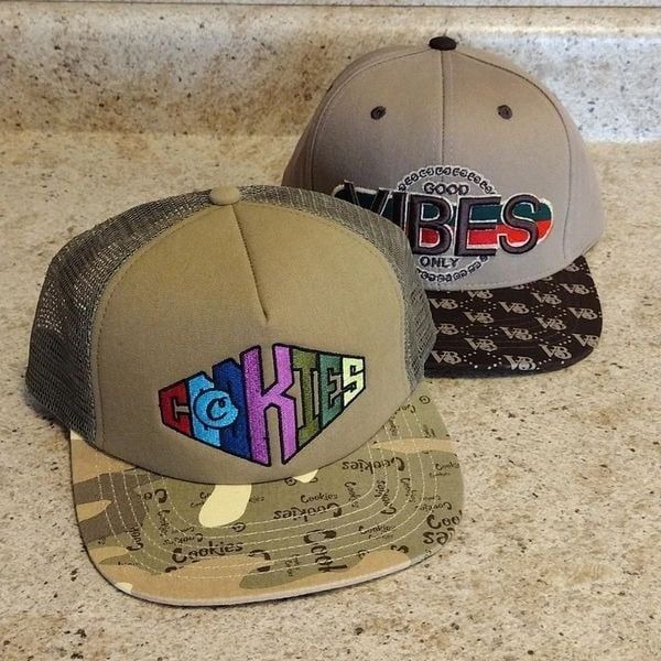 Cookies Camo And Vibes Only Embroidery Snapback Hat Bundle NWOT