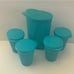 Tupperware Impressions Classic Bowl Set & 1 Jug Tumblers (4) Turquoise