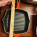 Le Creuset Red Grill Skillet Pan Cast Iron France 21