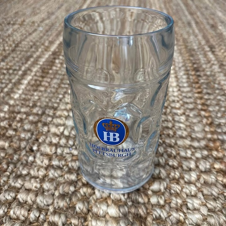 HB Hofbrauhaus Pittsburgh Pennsylvania 1 Liter Dimpled Glass Beer Mugs Stein Lar