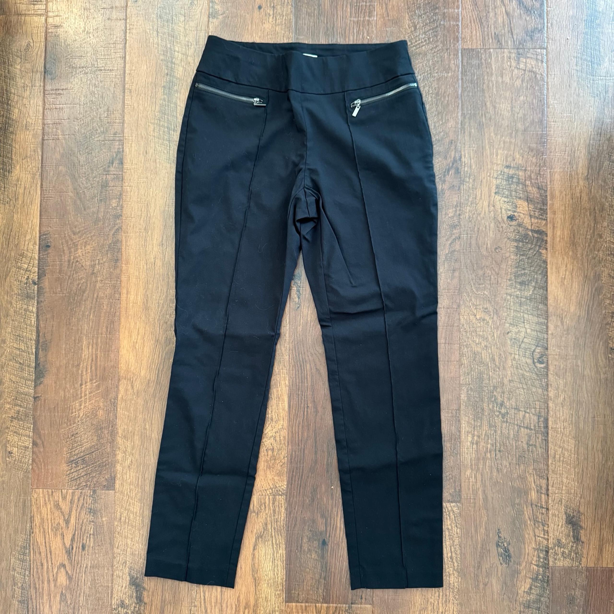 STYLE & CO black zip skinny pants, size M