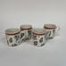 Villeroy & Boch Simla Switch Plantation Cups Leaves Floral 3 3/8 Lot of 4