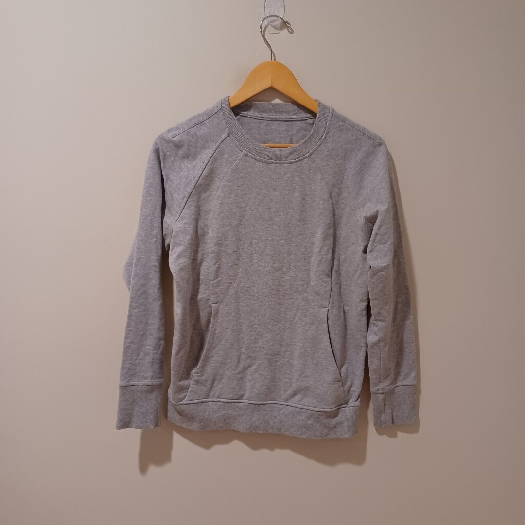 Lululemon Scuba Crew Sweatshirt Heathered Core Light Grey W3CB2S Size 6