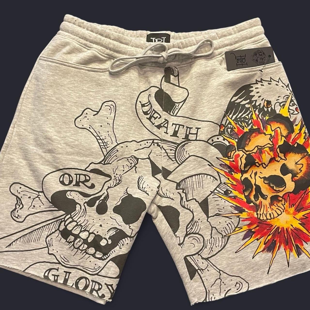 Men’s medium ed hardy gray shorts