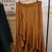 Women's Brown Suede Skirt with Ruffles