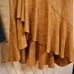 Women's Brown Suede Skirt with Ruffles