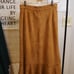 Women's Brown Suede Skirt with Ruffles