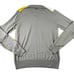 J Lindeberg Mens V Neck Sweater Size XL Gray Yellow Argyle 100% Wool Knit Golf